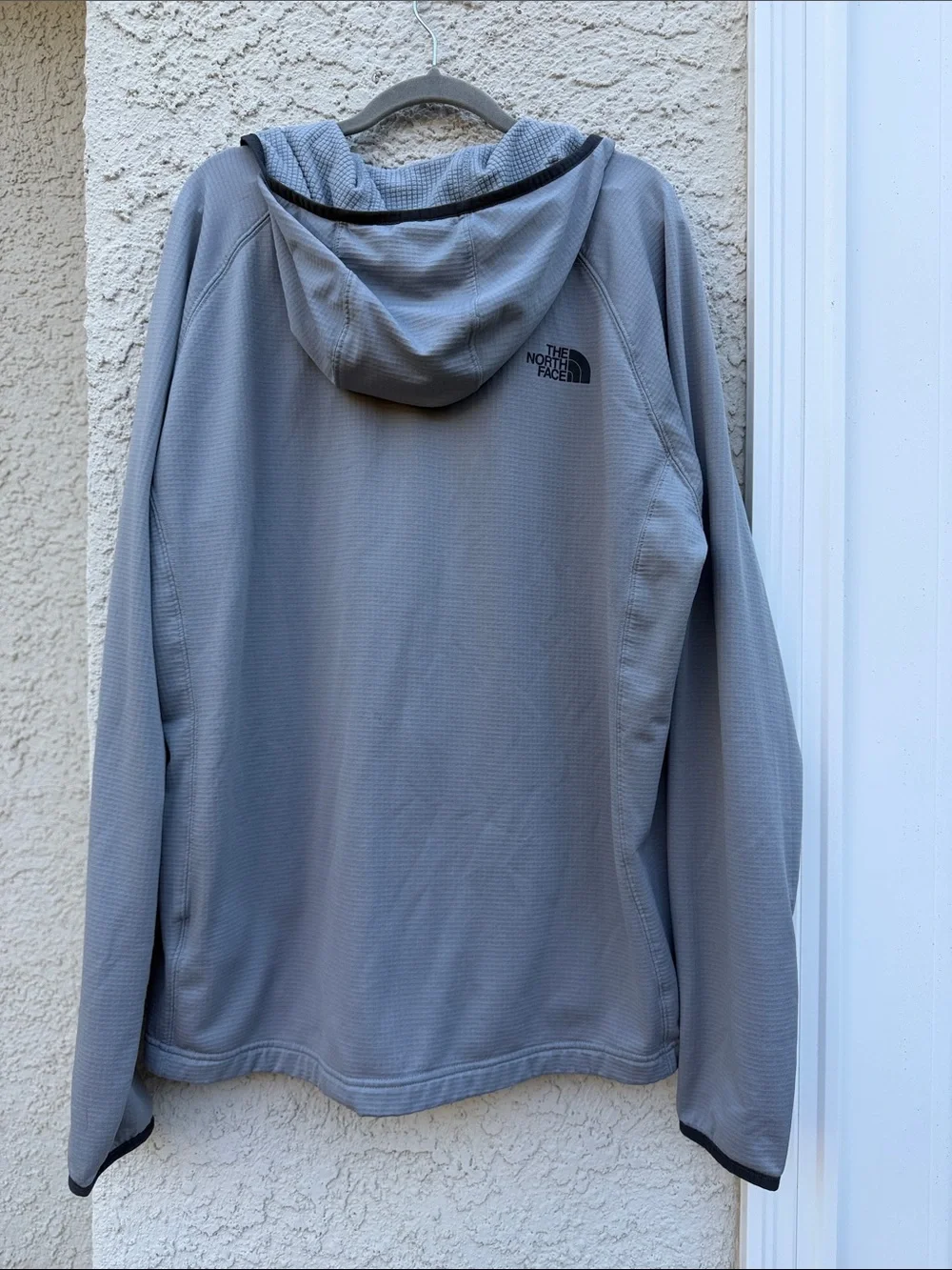 The North Face Men's Grey Fleece Grid Hoodie Full Zip Jacket Size XL
